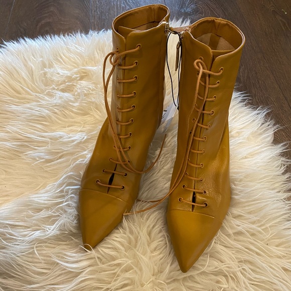 Zara Shoes - ZARA tan lace up booties (size 40)